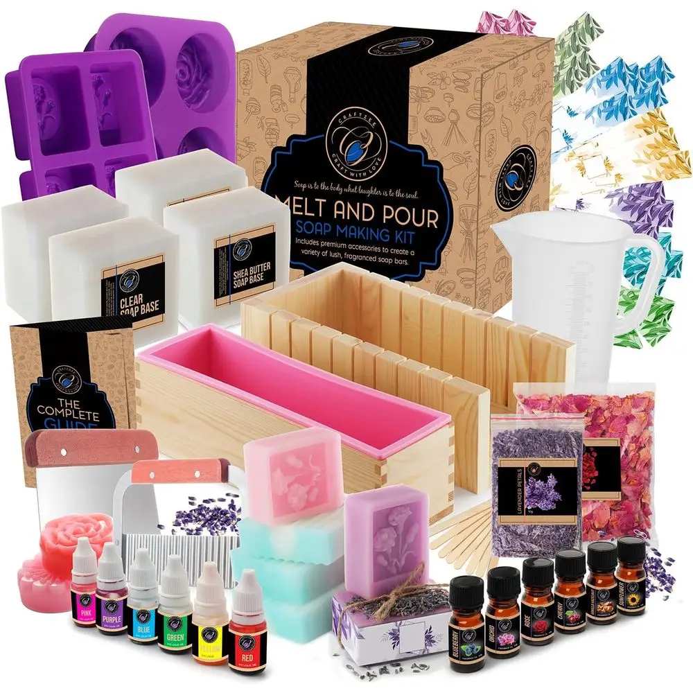 All-In-One Deluxe Soap Making Kit: Melt & Pour Supplies with Base, Cutter, Molds, Fragrances & More
All-In-One Deluxe Soap Making Kit: Melt & Pour Supplies with Base, Cutter, Molds, Fragrances & More