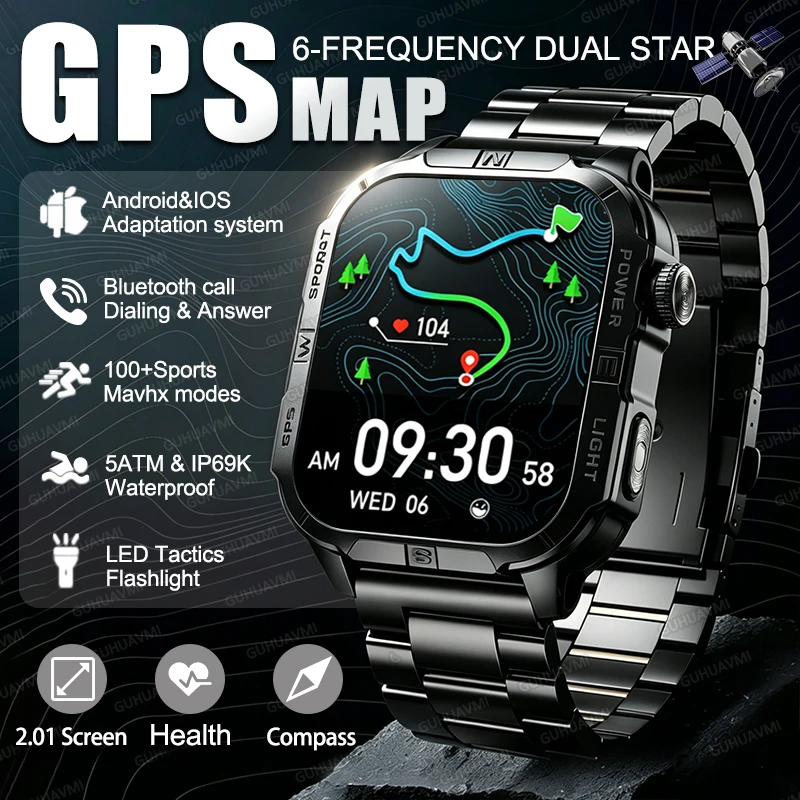 New Men Military GPS Track Map Smart Watch AMOLED Screen Outdoor Sport Compass Flashlight 50m Depth Waterproof Swim Smartwatch
New Men Military GPS Track Map Smart Watch AMOLED Screen Outdoor Sport Compass Flashlight 50m Depth Waterproof Swim Smartwatch