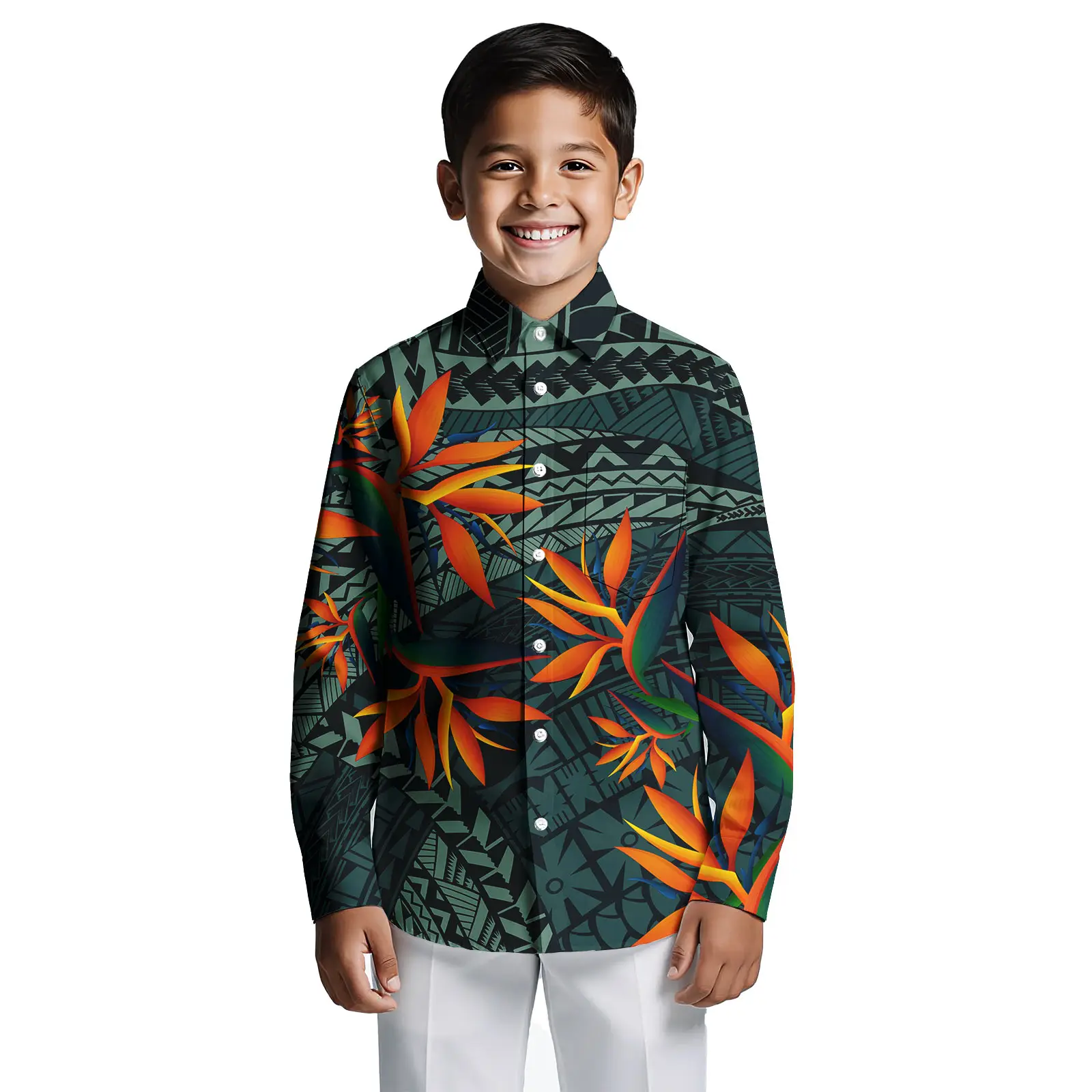 Island Styles Hawaiian Floral Kids Shirts Customized Logo Full Printing Children Polynesian Tribal Design Kids Shirts
Island Styles Hawaiian Floral Kids Shirts Customized Logo Full Printing Children Polynesian Tribal Design Kids Shirts