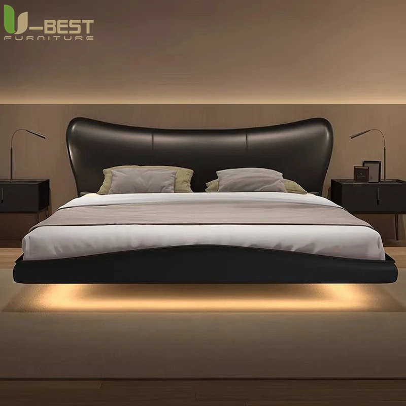 U-best Italian Modern Style Soft Bed Comfortable Black Leather King Size for Hotel Villa Bedroom Furniture
U-best Italian Modern Style Soft Bed Comfortable Black Leather King Size for Hotel Villa Bedroom Furniture
