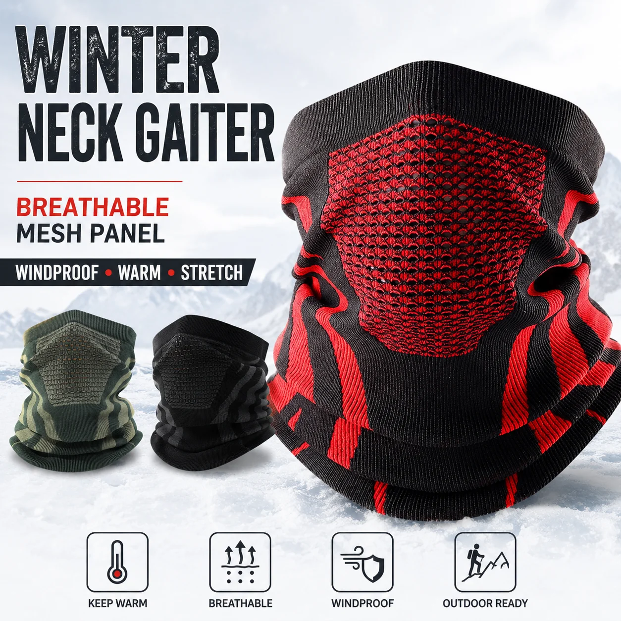 Winter Neck Gaiter Face Cover Men Women Thermal Breathable Knit Scarf Windproof Warm Mask for Skiing Cycling Hiking Outdoor Uses
Winter Neck Gaiter Face Cover Men Women Thermal Breathable Knit Scarf Windproof Warm Mask for Skiing Cycling Hiking Outdoor Uses