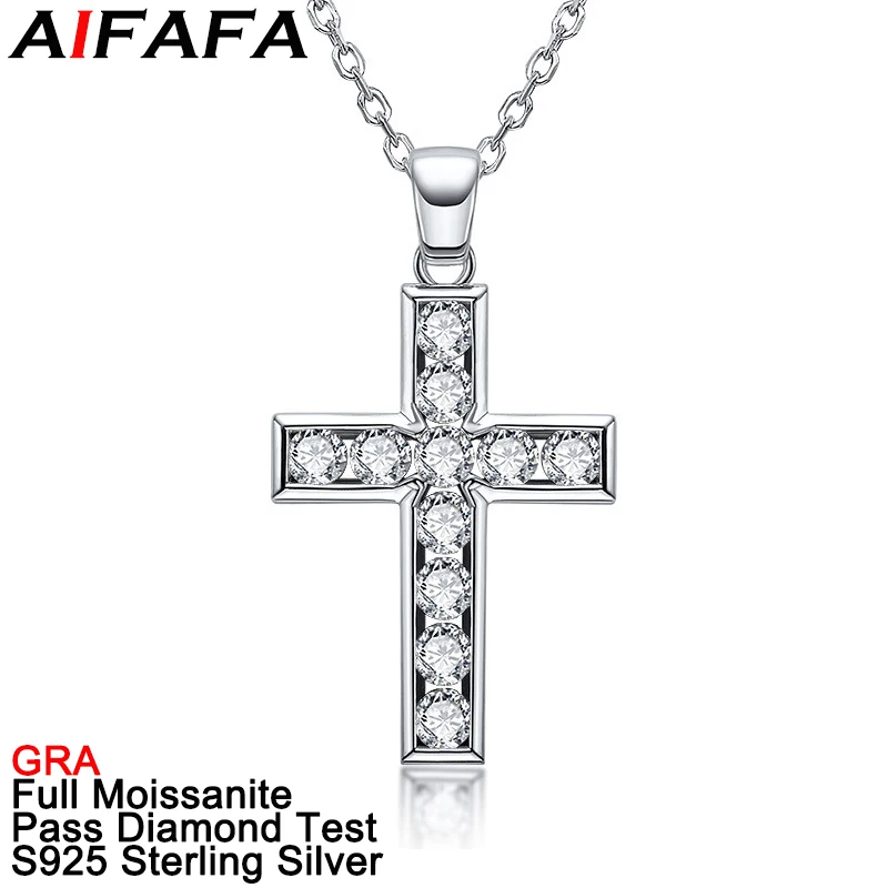 AIFAFA 2.2 Carat Full Moissanite Pendant Cross Necklace Plated 18K White Gold Crucifix 100% S925 Silver Lab Diamond Neck Jewelry
AIFAFA 2.2 Carat Full Moissanite Pendant Cross Necklace Plated 18K White Gold Crucifix 100% S925 Silver Lab Diamond Neck Jewelry
