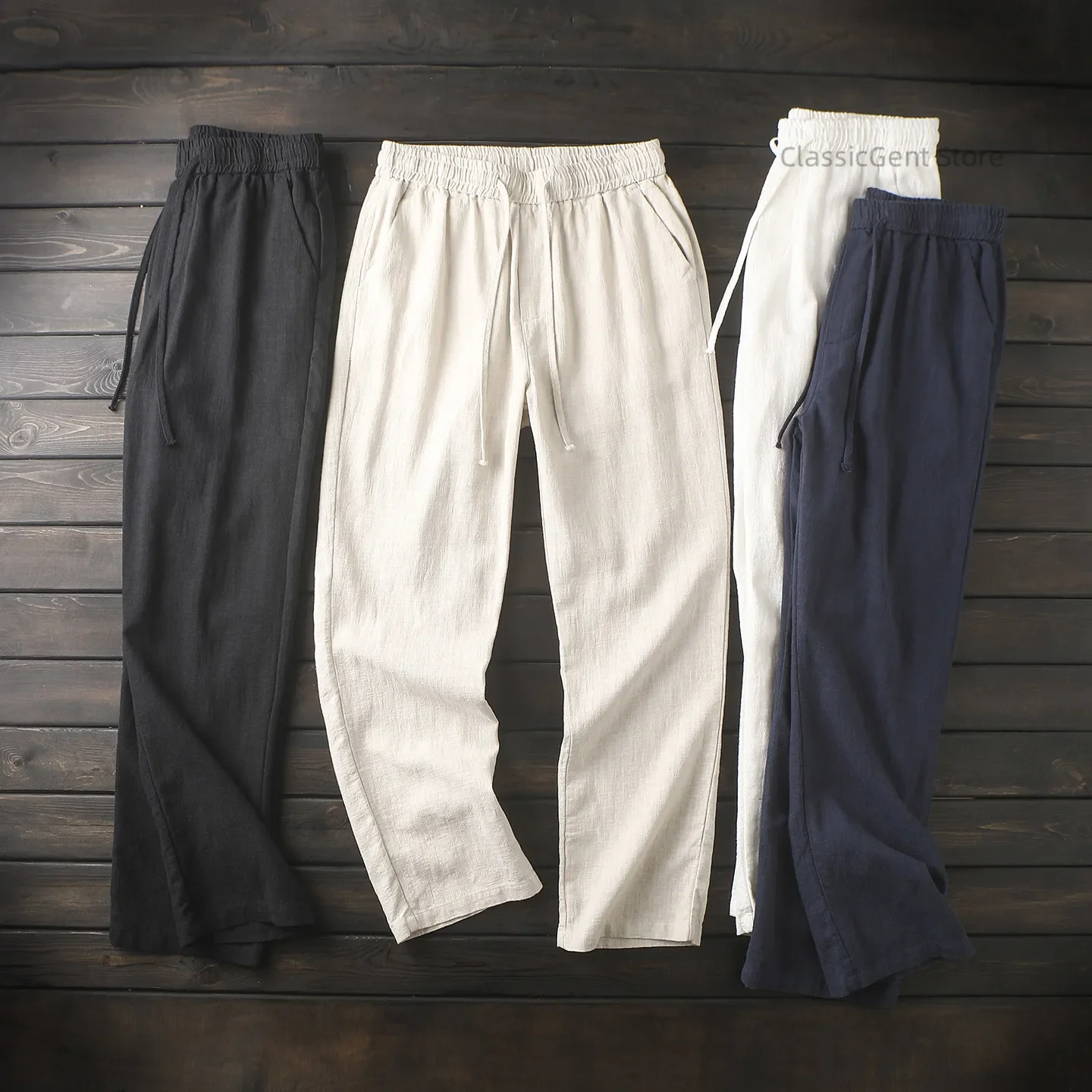 Antibacterial ramie cotton, men's loose spring and summer moisture-absorbing and breathable straight casual trousers
Antibacterial ramie cotton, men's loose spring and summer moisture-absorbing and breathable straight casual trousers