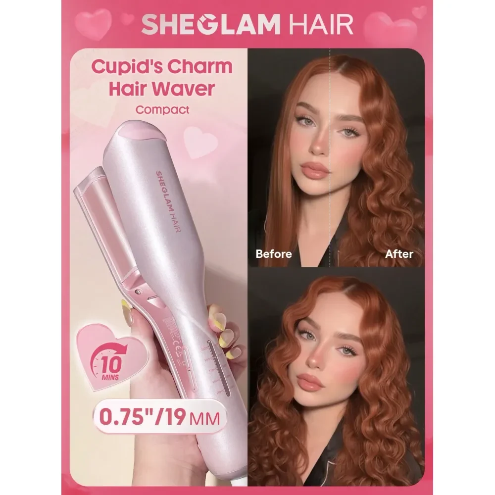 HAIR Cupids Charm Beach Babe Hair Waver,Pink Ionic Hair Curler,Waver Curling Iron19mm US Plug,2 Barrel Hair Crimper With AntiSca
HAIR Cupids Charm Beach Babe Hair Waver,Pink Ionic Hair Curler,Waver Curling Iron19mm US Plug,2 Barrel Hair Crimper With AntiSca