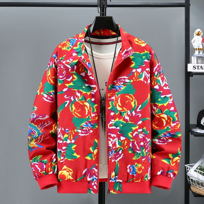 Casual Long Sve Men's Jaet Spring Autumn New Sle Big Flower Pattern Trendy Men's Clothing Top Faionable Outerwear
Casual Long Sve Men's Jaet Spring Autumn New Sle Big Flower Pattern Trendy Men's Clothing Top Faionable Outerwear