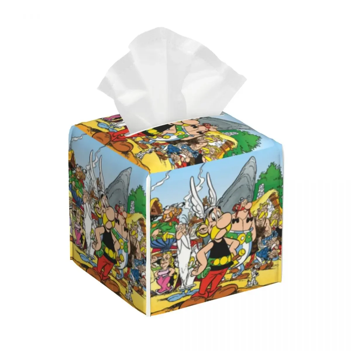 Custom Anime Asterix And Obelix Facial Tissue Box Cover Square Anime Cartoon Getafix PU Leather Tissue Box Holder for Car Office 
Custom Anime Asterix And Obelix Facial Tissue Box Cover Square Anime Cartoon Getafix PU Leather Tissue Box Holder for Car Office