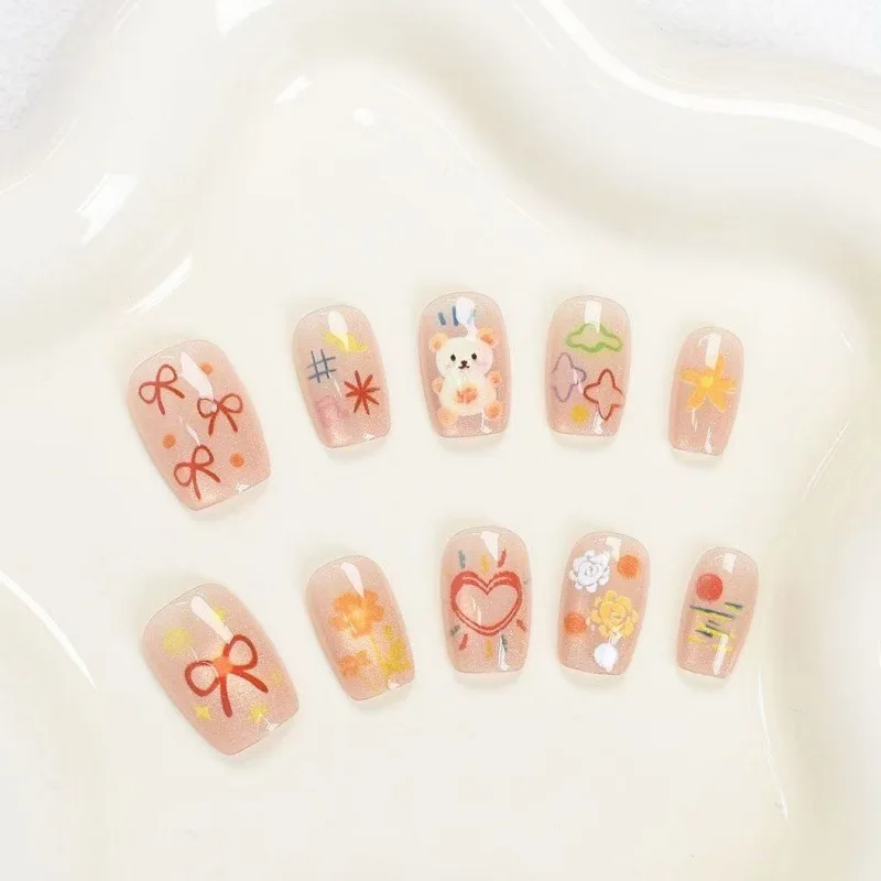 10pcs Fake Nail Nail Art Glass Beads Playful Girls' Hearts Little Bears Bows and Flowers for Short Nails Perfect Gifts for Girls 
10pcs Fake Nail Nail Art Glass Beads Playful Girls' Hearts Little Bears Bows and Flowers for Short Nails Perfect Gifts for Girls