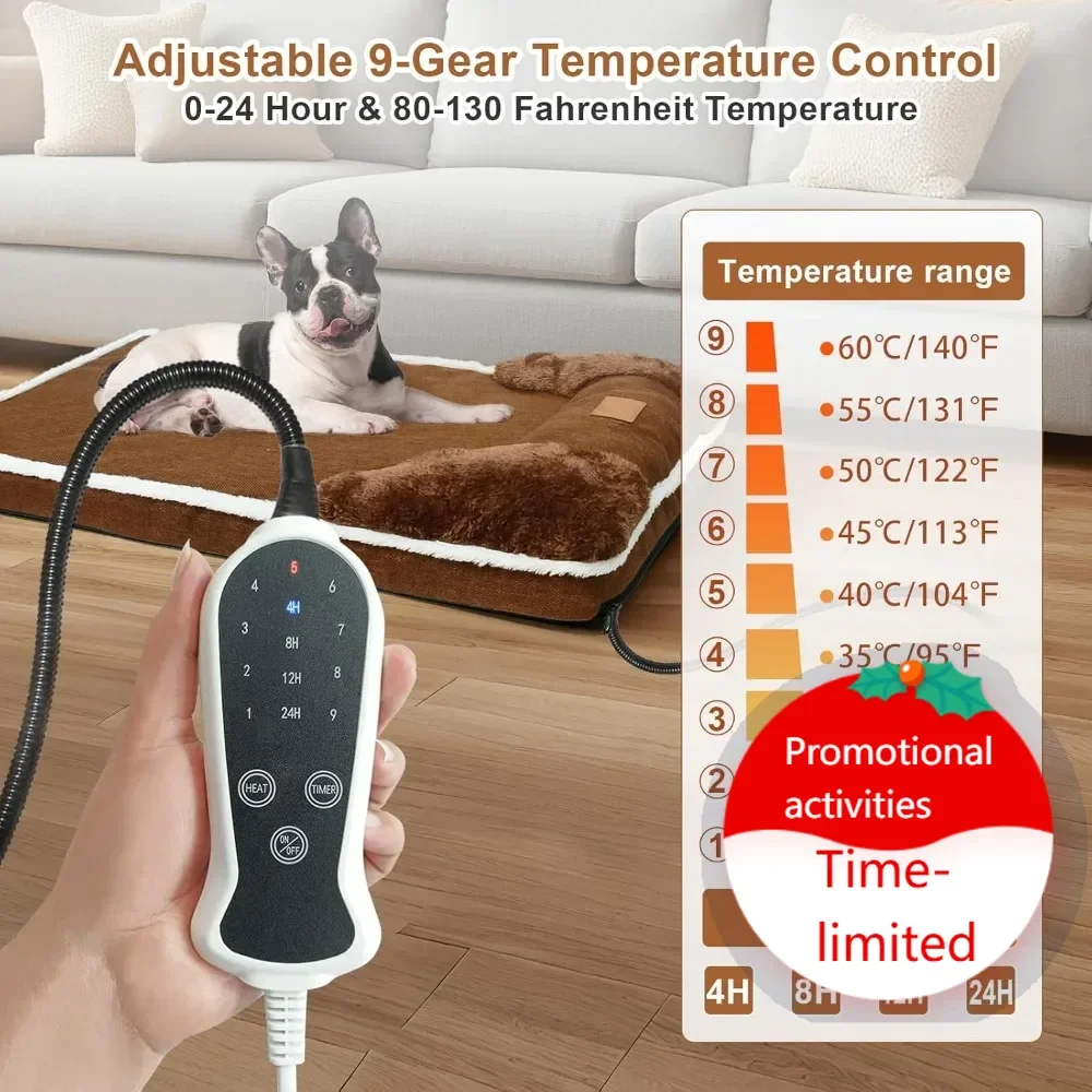Hot salesHeated Dog Bed 30x20 Inch Memory Foam Orthopedic Pet Bed with Timer 9 Gears Smart Switch for Small Medium Dogs
Hot salesHeated Dog Bed 30x20 Inch Memory Foam Orthopedic Pet Bed with Timer 9 Gears Smart Switch for Small Medium Dogs