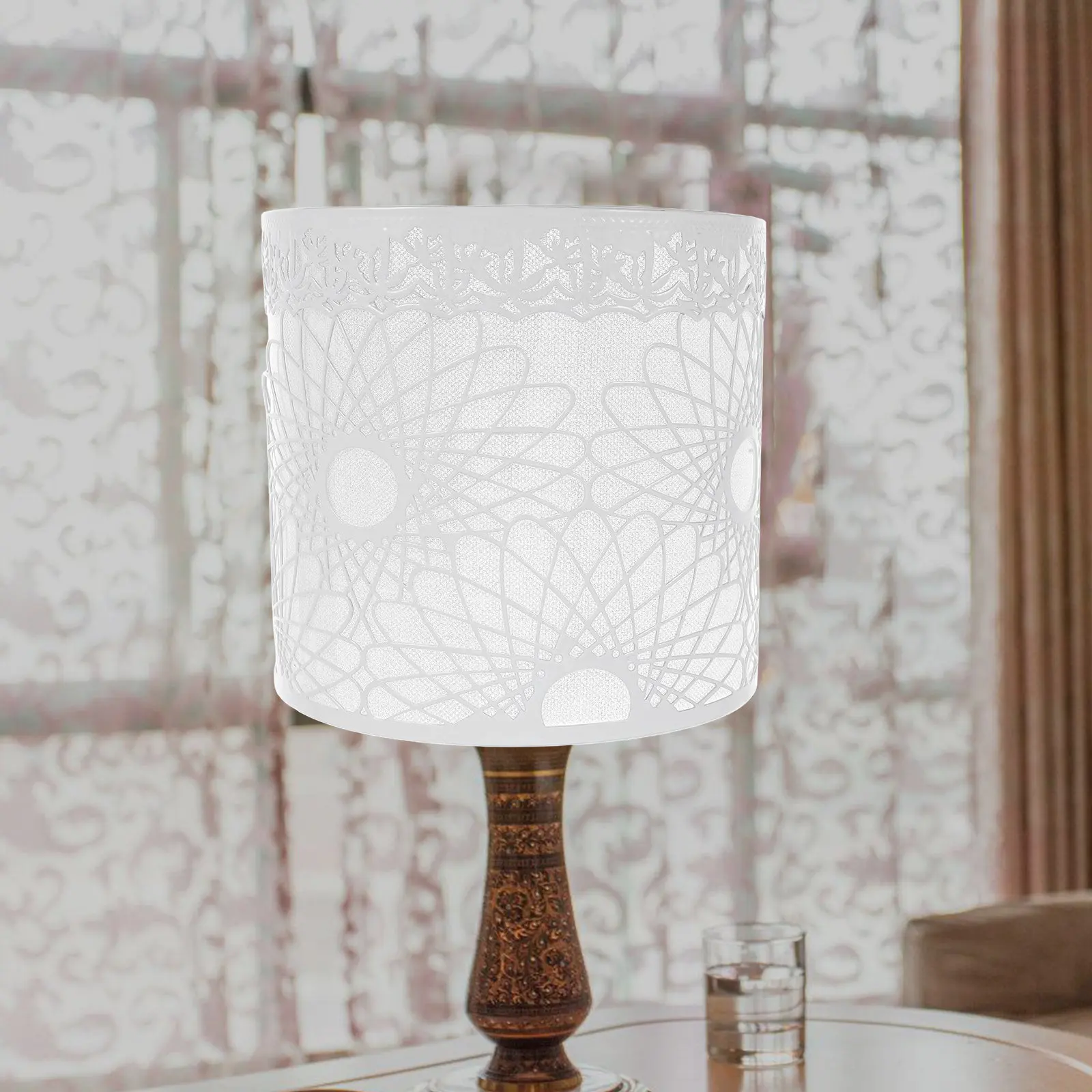 Modern Iron Lampshade Cylindrical Design Hollow Out Pattern Decorative Light Cover for Ceiling Wall Lamp Metal Pendant Lamp
Modern Iron Lampshade Cylindrical Design Hollow Out Pattern Decorative Light Cover for Ceiling Wall Lamp Metal Pendant Lamp