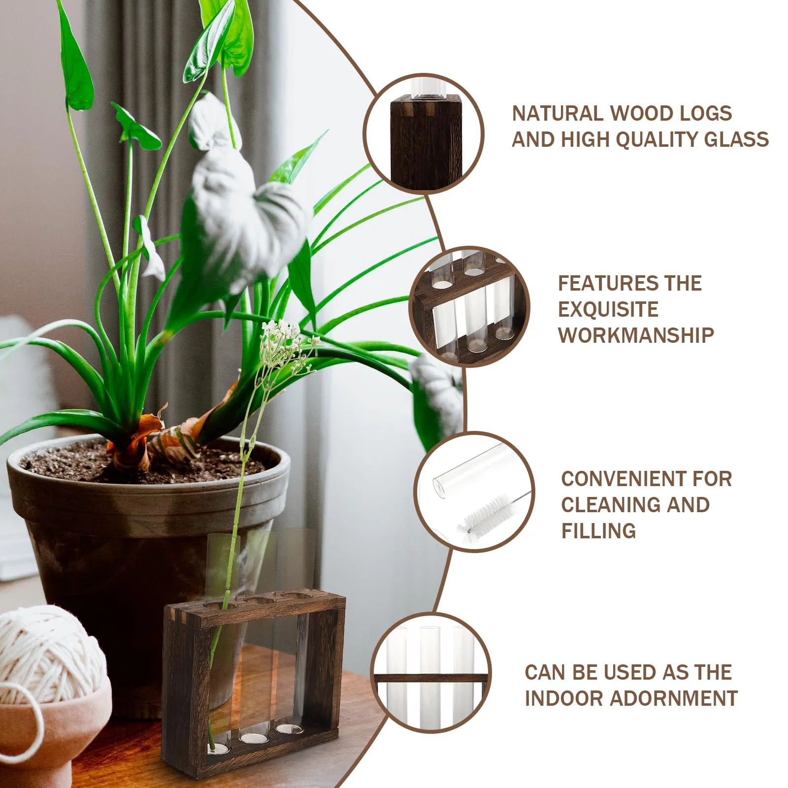 1pc Creative Transparent Glass Test Tube Vase Hydroponic Water Planting Container Flower Pot Decorative Planter For Home Desktop
1pc Creative Transparent Glass Test Tube Vase Hydroponic Water Planting Container Flower Pot Decorative Planter For Home Desktop