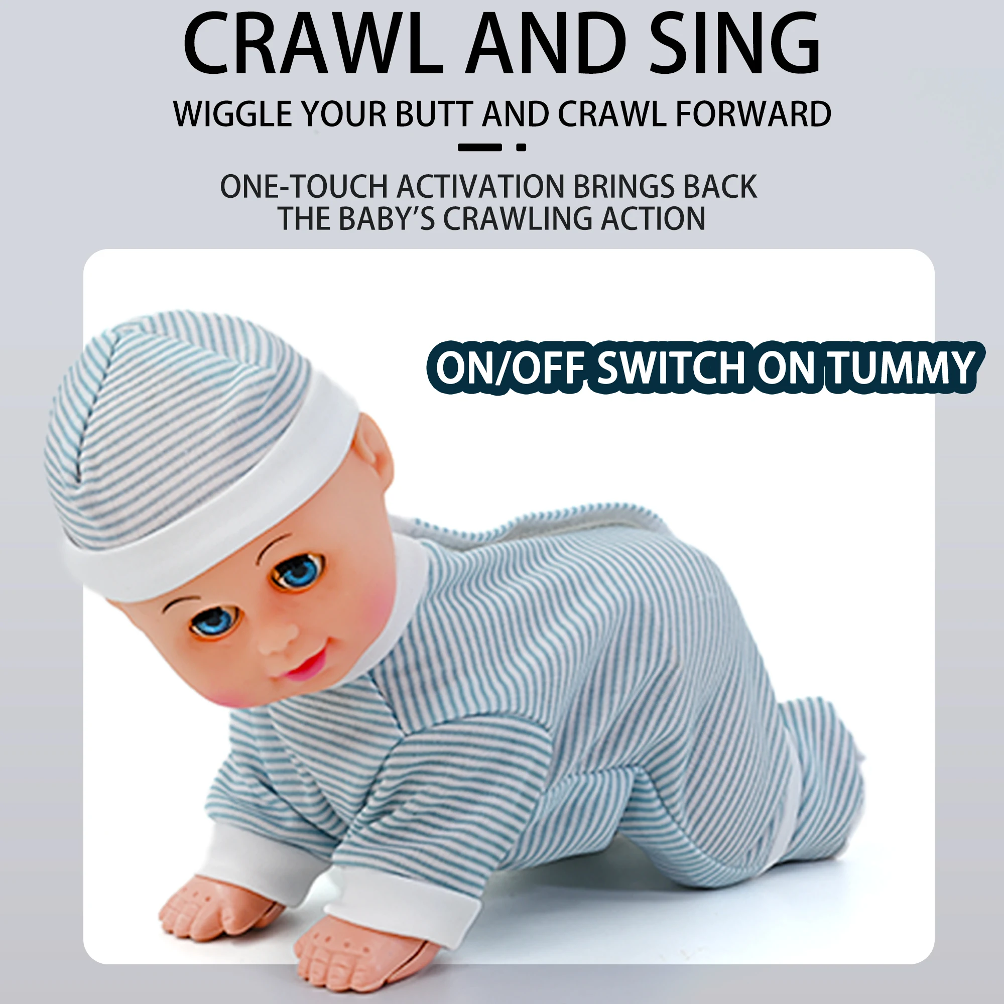 Interactive Electric Singing Crawling Baby Doll, Crawling Toy & Toddler Gift for Kids, Blue/Pink
Interactive Electric Singing Crawling Baby Doll, Crawling Toy & Toddler Gift for Kids, Blue/Pink