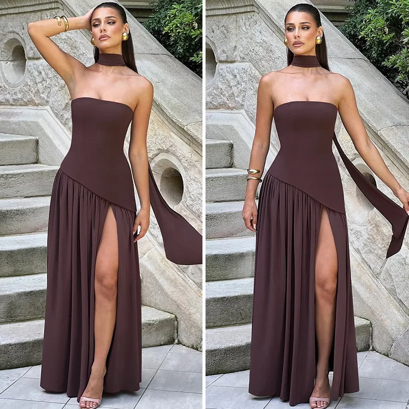 2025 New Fashion Women's Clothing Trend Retro Tube Top Long Dress Sleeveless Split Pleated Solid Color Dress
2025 New Fashion Women's Clothing Trend Retro Tube Top Long Dress Sleeveless Split Pleated Solid Color Dress