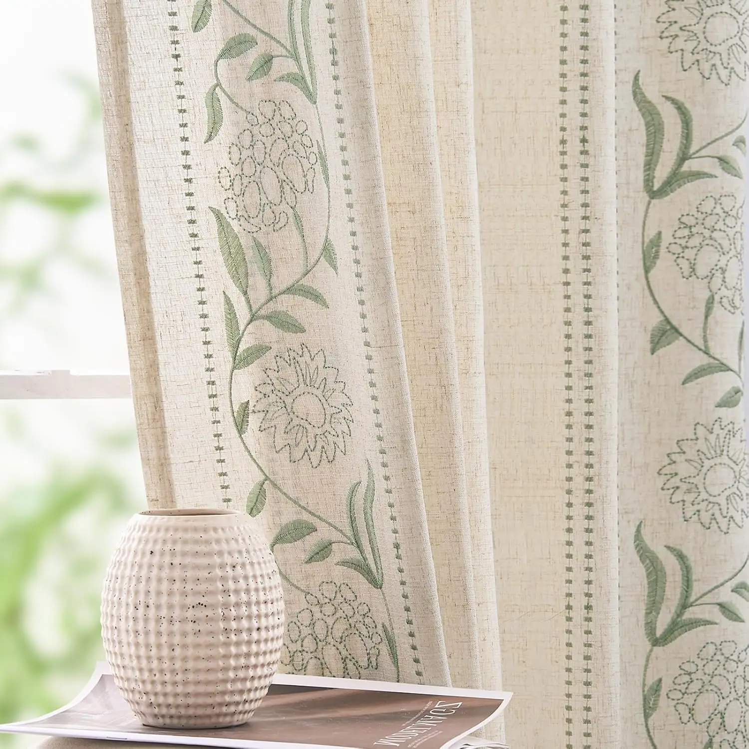 Winslow Linen Curtains for Bedroom 84 Inches Length Embroidered Bordered Floral Curtains for Living Room Farmhouse Decor
Winslow Linen Curtains for Bedroom 84 Inches Length Embroidered Bordered Floral Curtains for Living Room Farmhouse Decor
