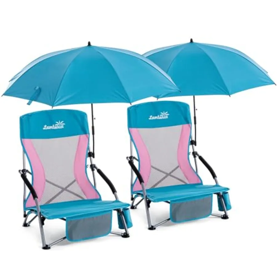 Folding Beach Chair with Umbrella for Adults, 2 Pack Portable Low Beach Chairs, 300lbs Capacity, Lightweight Foldable Camping C
Folding Beach Chair with Umbrella for Adults, 2 Pack Portable Low Beach Chairs, 300lbs Capacity, Lightweight Foldable Camping C