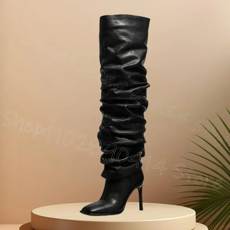 Black Pleated Design Square Toe Runway Boots Slip On Women Shoes Thin High Heels Party Banquet Dating 2025 Zapatos Para Mujere
Black Pleated Design Square Toe Runway Boots Slip On Women Shoes Thin High Heels Party Banquet Dating 2025 Zapatos Para Mujere