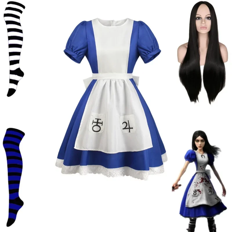 Game Alice: Madness Returns Cosplay Princess Dress Maid Apron Dress Made Halloween Party Wig for Women Girls Costumes
Game Alice: Madness Returns Cosplay Princess Dress Maid Apron Dress Made Halloween Party Wig for Women Girls Costumes