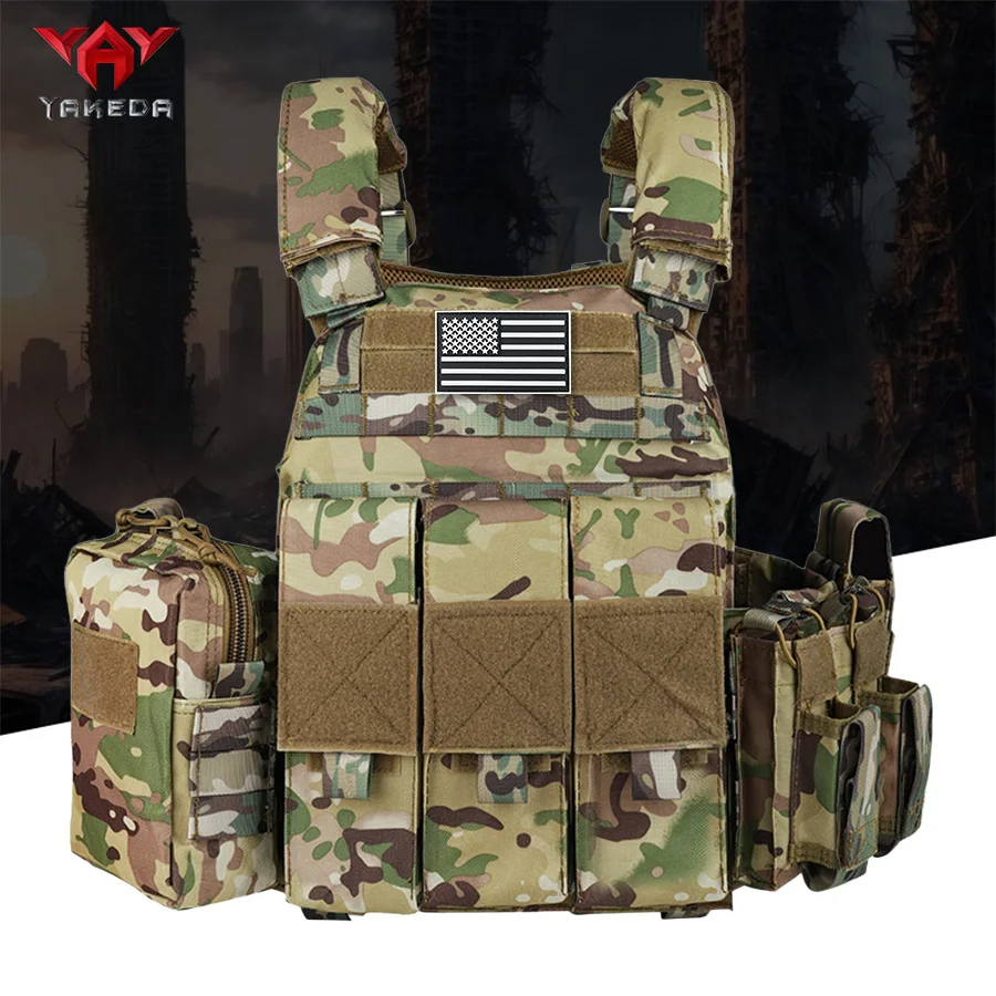 (Including US flag) YAKEDA MOLLE Outdoor Camouflage Training Vest Training Equipment Multi functional Training Vest
(Including US flag) YAKEDA MOLLE Outdoor Camouflage Training Vest Training Equipment Multi functional Training Vest