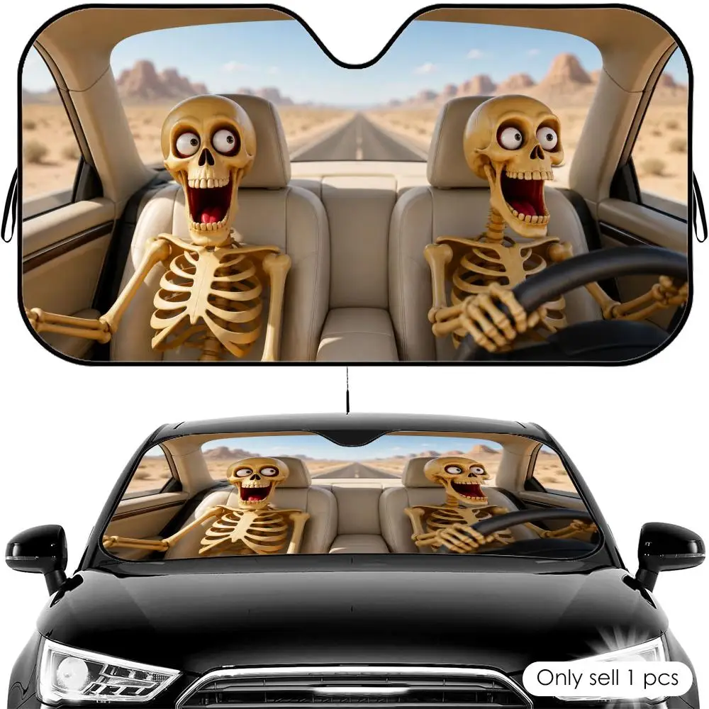 Skeleton Road Trip Fun Sun Visor Car Front Windshield Shade UV Block Heat Shield Foldable Universal Fit Cover
Skeleton Road Trip Fun Sun Visor Car Front Windshield Shade UV Block Heat Shield Foldable Universal Fit Cover