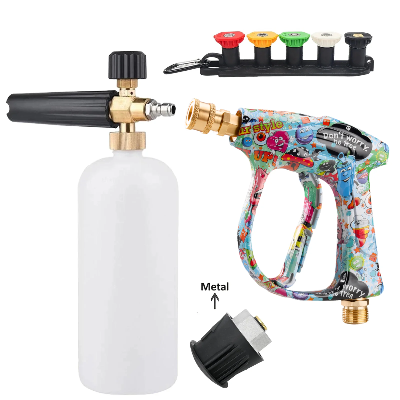 Heavy Duty High Pressure Washer Gun with Foam Lance, 5 Nozzles Snow Foam Cannon for Karcher K2-K7 Car Cleaning
Heavy Duty High Pressure Washer Gun with Foam Lance, 5 Nozzles Snow Foam Cannon for Karcher K2-K7 Car Cleaning