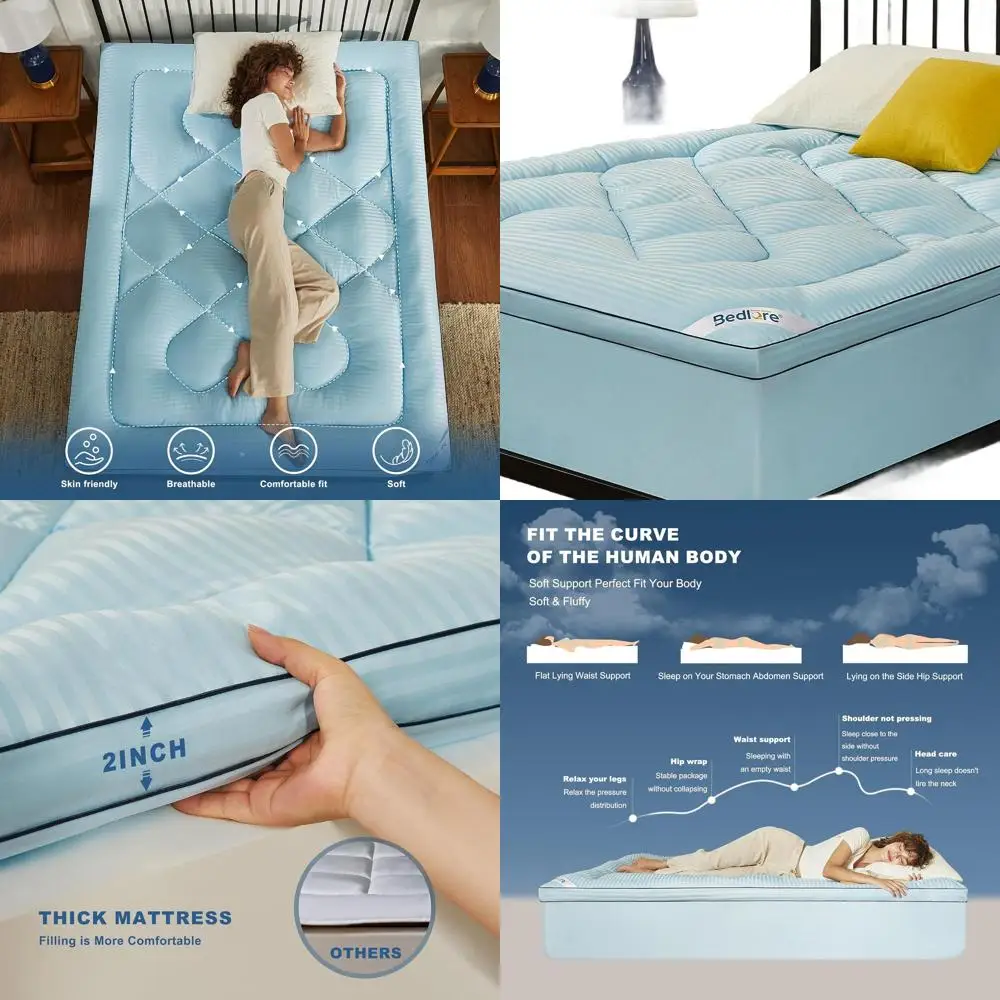 Thick Pillow Top Mattress Topper for Back Pain Relief, Plush Cover with Deep Pockets for 6-18 Inch Mattresses
Thick Pillow Top Mattress Topper for Back Pain Relief, Plush Cover with Deep Pockets for 6-18 Inch Mattresses