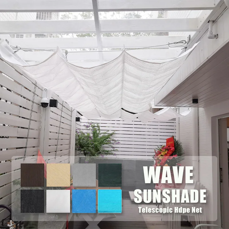 Width 2.5m~4m HDPE Wave Sunshade Set Telescopic Canopy Sun Shading Sail Retractable Garden Patio Swimming Pool Sunblock Net
Width 2.5m~4m HDPE Wave Sunshade Set Telescopic Canopy Sun Shading Sail Retractable Garden Patio Swimming Pool Sunblock Net
