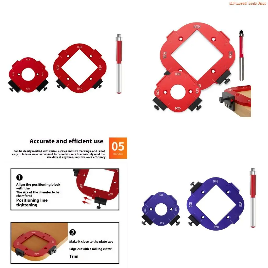 Aluminum Router Corner Jigs Set R10-R50 Precisions Woodworking Corner Templates Easy to Use W91B
Aluminum Router Corner Jigs Set R10-R50 Precisions Woodworking Corner Templates Easy to Use W91B