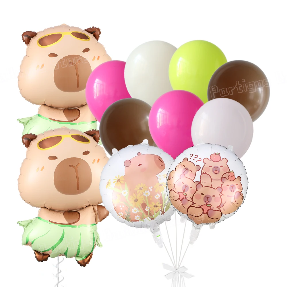 12Pcs Capybara Foil Balloons Set Hot Pink Green Sand White Coffe Latex Balloon Kapibala Baby Shower Birthday Party Air Globos
12Pcs Capybara Foil Balloons Set Hot Pink Green Sand White Coffe Latex Balloon Kapibala Baby Shower Birthday Party Air Globos 