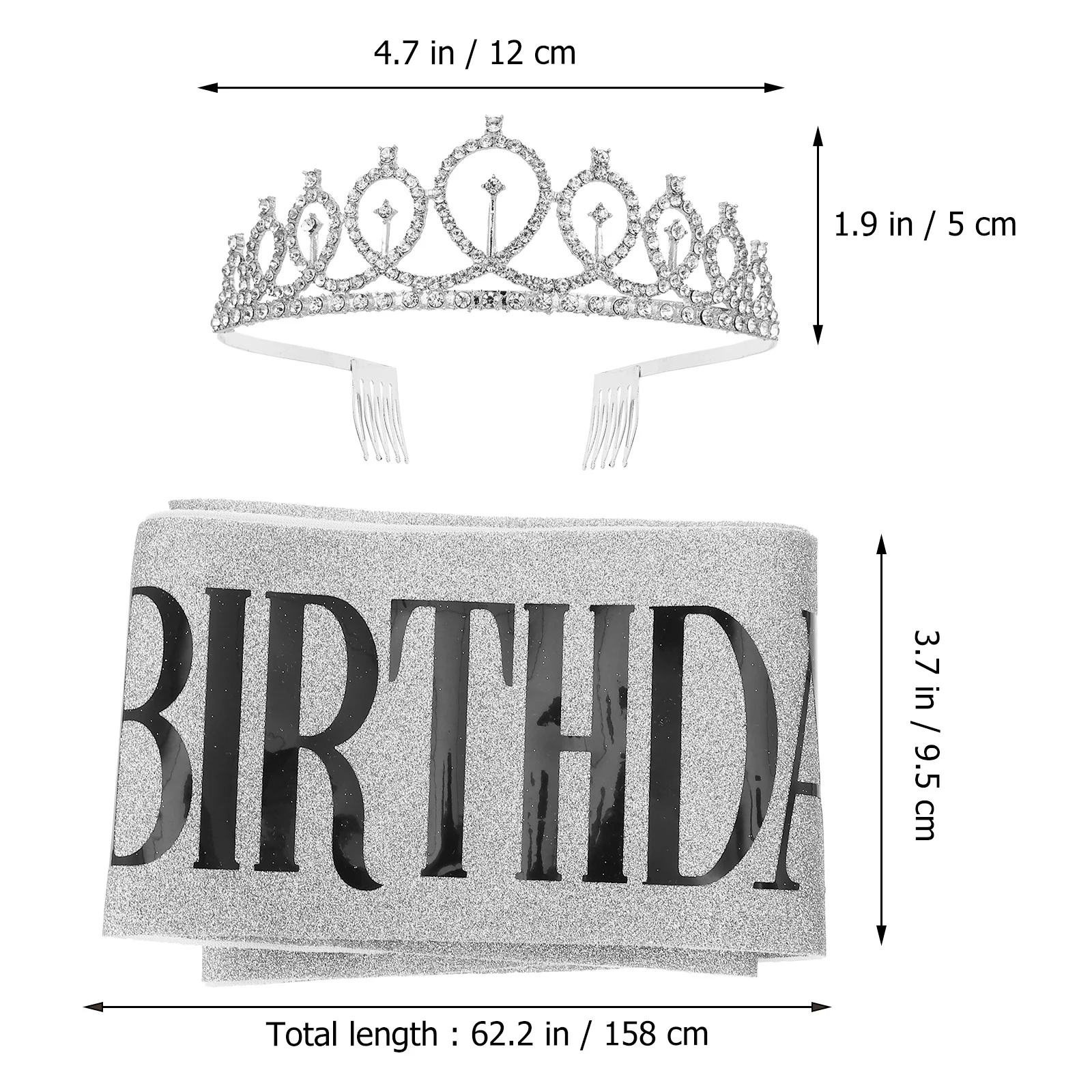 2Pcs Birthday Queen Rhinestone Crown Sash Set Chic Lightweight Party Tiara Accessories Birthday Party Decoration
2Pcs Birthday Queen Rhinestone Crown Sash Set Chic Lightweight Party Tiara Accessories Birthday Party Decoration