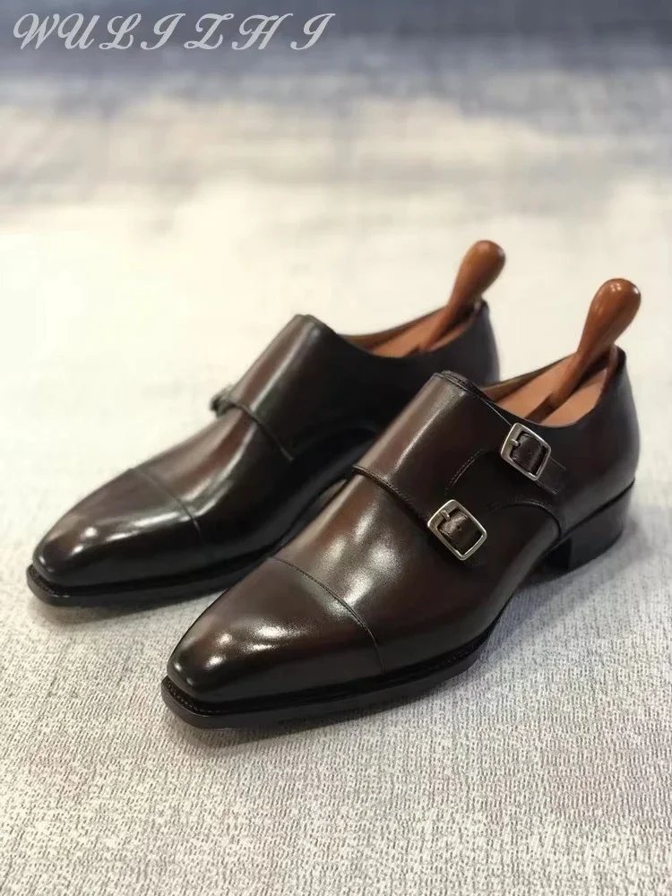 Men's Brown Cowhide Flat Soled Formal Leather Shoes Trendy Double Button Square Toe Banquet Leather Business Oxford Shoes
Men's Brown Cowhide Flat Soled Formal Leather Shoes Trendy Double Button Square Toe Banquet Leather Business Oxford Shoes