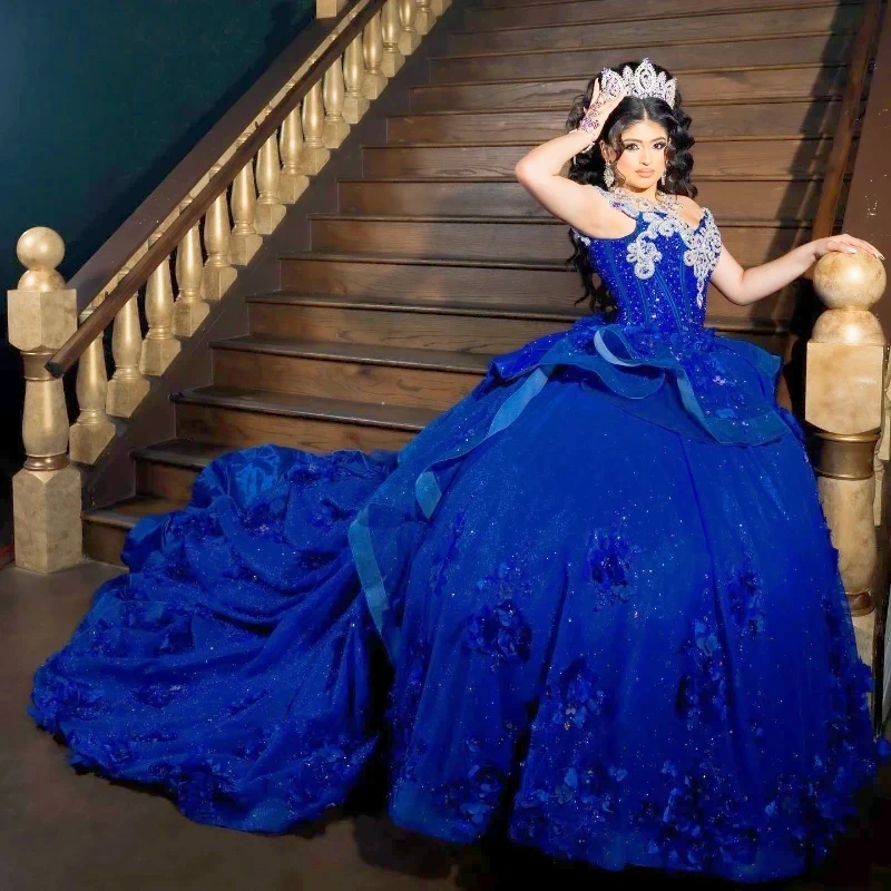 2024 Blue Shiny Ball Gown Quinceanera Dresses Flower Beaded Celebrity Party Gowns Sequined Graduation Vestido De 15 Anos Robe De
2024 Blue Shiny Ball Gown Quinceanera Dresses Flower Beaded Celebrity Party Gowns Sequined Graduation Vestido De 15 Anos Robe De