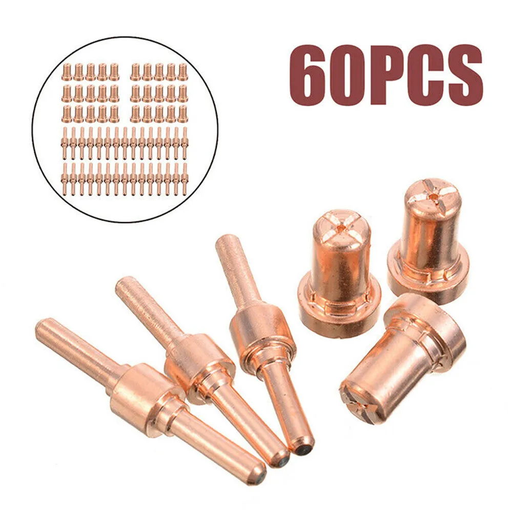 60Pcs PT-31 Air Plasma Cutter Consumables Electrodes Gas Ring CT312 50A Copper Tool Accessories
60Pcs PT-31 Air Plasma Cutter Consumables Electrodes Gas Ring CT312 50A Copper Tool Accessories
