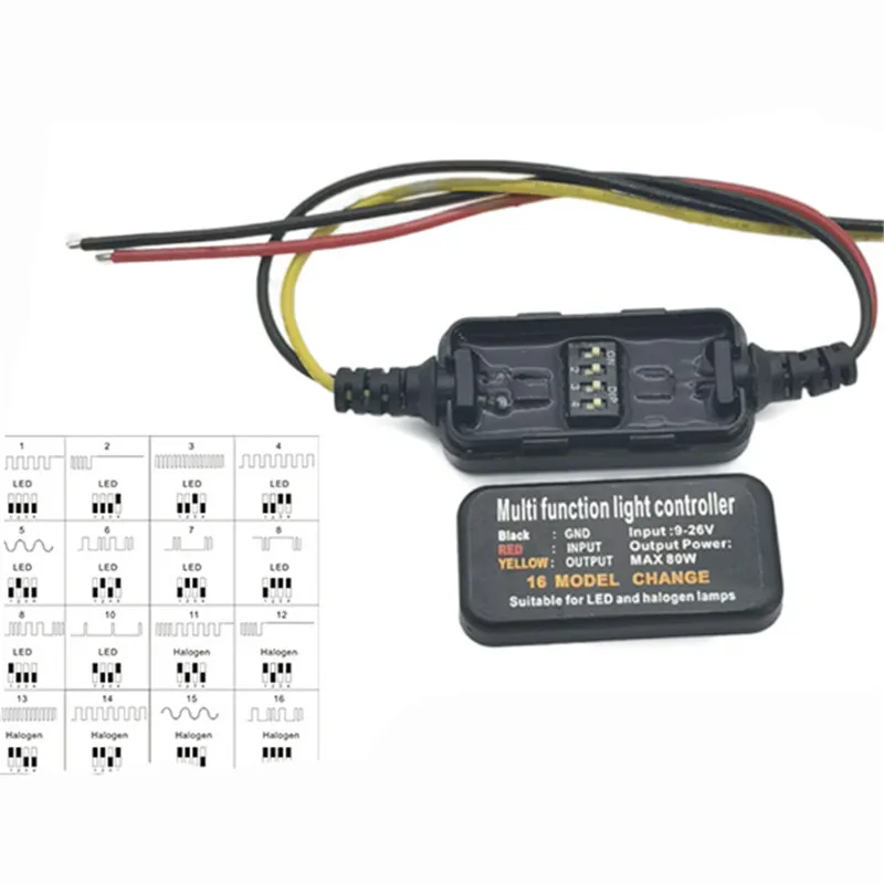 Adjustable 16 Modes DC9-26V for Car Motorcycle Truck Tail Stop Lamp 1PCS LED Brake Light Flasher Strobe Controller Module
Adjustable 16 Modes DC9-26V for Car Motorcycle Truck Tail Stop Lamp 1PCS LED Brake Light Flasher Strobe Controller Module