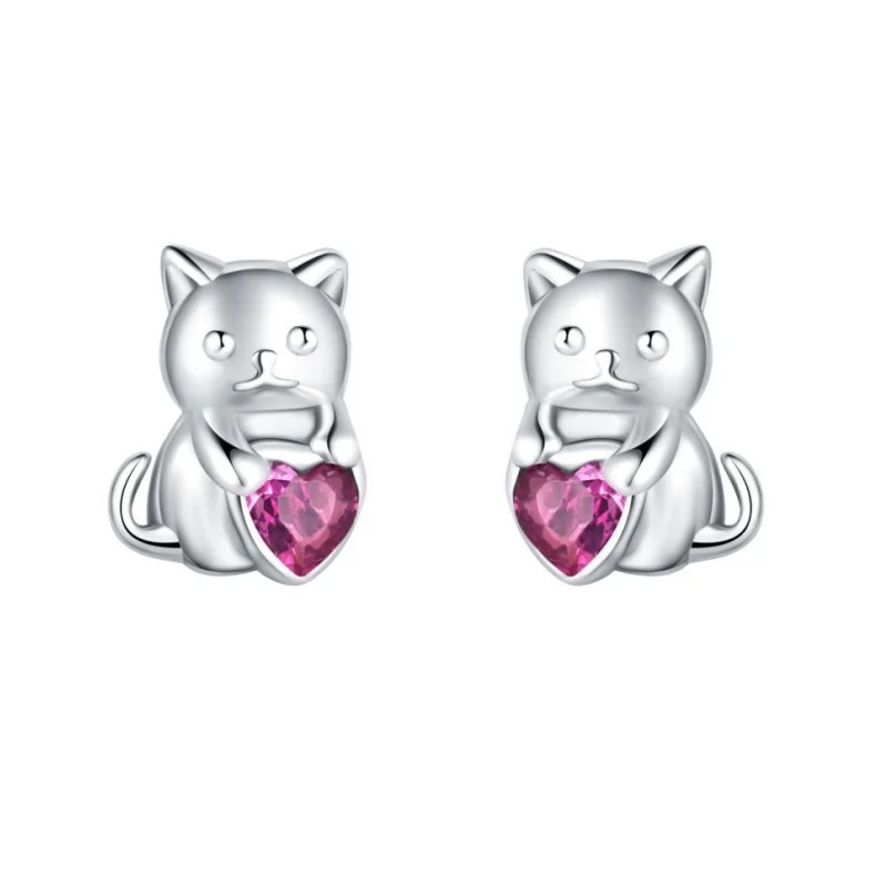 Pink kitten earrings 925 Silver Cute pet paw prints For Ladies Original DIY Gift Jewelry Charm
Pink kitten earrings 925 Silver Cute pet paw prints For Ladies Original DIY Gift Jewelry Charm
