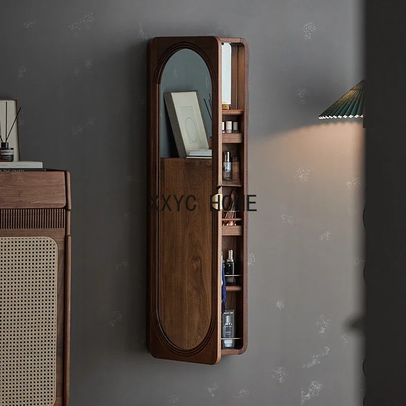 Makeup mirror cabinet Nordic black walnut porch ultra narrow wall hanging wall dressing mirror
Makeup mirror cabinet Nordic black walnut porch ultra narrow wall hanging wall dressing mirror