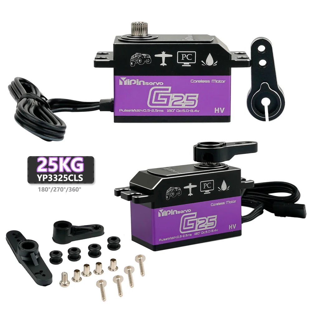 Full Metal 25KG Short Body Digital Servo 180/270/360 Degree Coreless Motor High Torque Servos DIY Parts For Robot Cars Airplane
Full Metal 25KG Short Body Digital Servo 180/270/360 Degree Coreless Motor High Torque Servos DIY Parts For Robot Cars Airplane