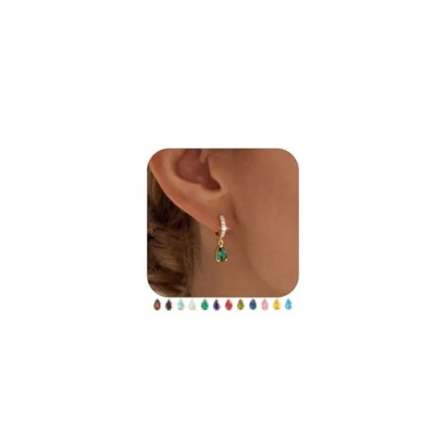 TOBENY Dangle Earrings for Women Trendy 14K Gold Plated Hypoallergenic Drop Hoop Earrings Dainty Diamond Green Emerald Birthsto
TOBENY Dangle Earrings for Women Trendy 14K Gold Plated Hypoallergenic Drop Hoop Earrings Dainty Diamond Green Emerald Birthsto