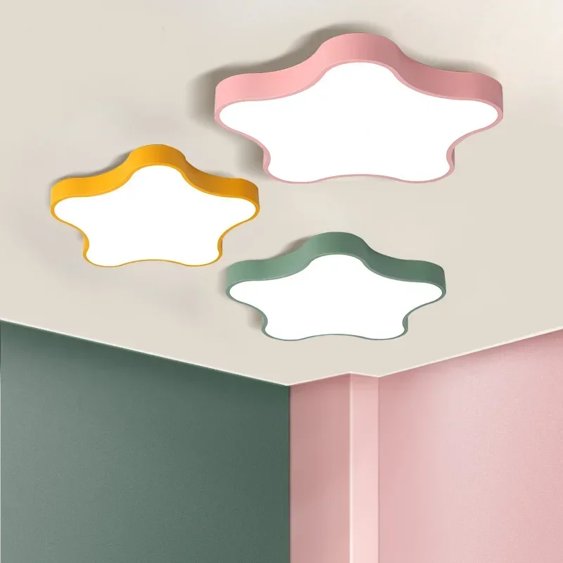 Macaron five-pointed star led ceiling lights Nordic boys girls children's Modern simple room
Macaron five-pointed star led ceiling lights Nordic boys girls children's Modern simple room