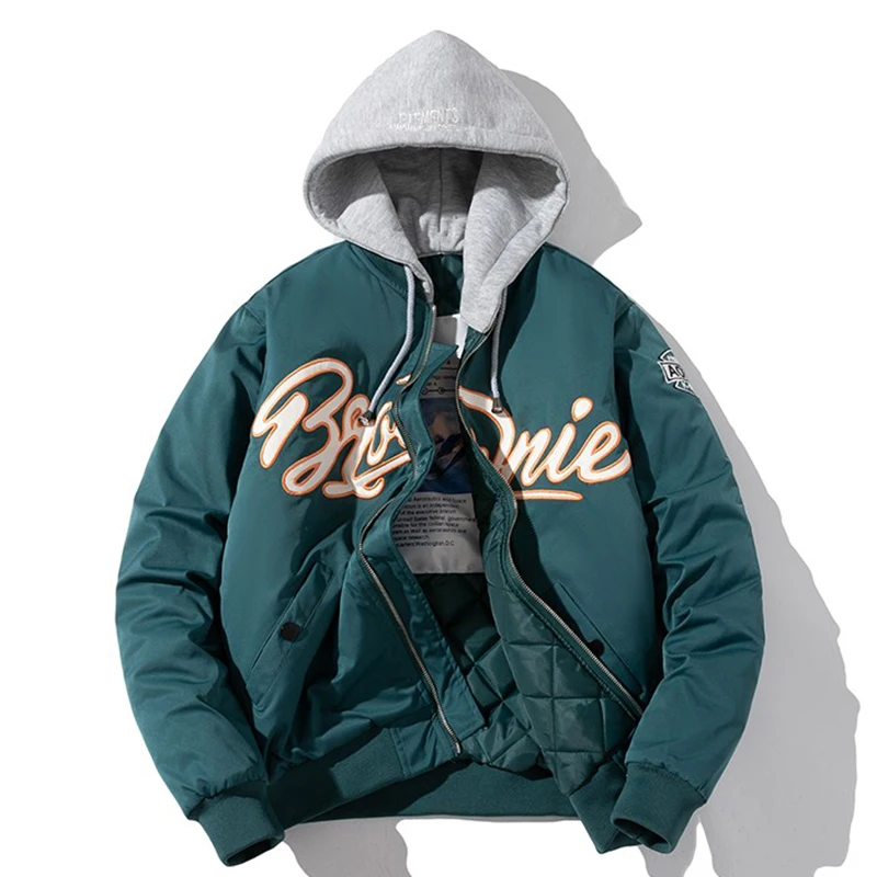 Thiened Autumn Winter Baseball Cotton Jaet for Men Loose Pilot Sle Hooded Coat Trendy Outerwear Youth Casual Faion
Thiened Autumn Winter Baseball Cotton Jaet for Men Loose Pilot Sle Hooded Coat Trendy Outerwear Youth Casual Faion