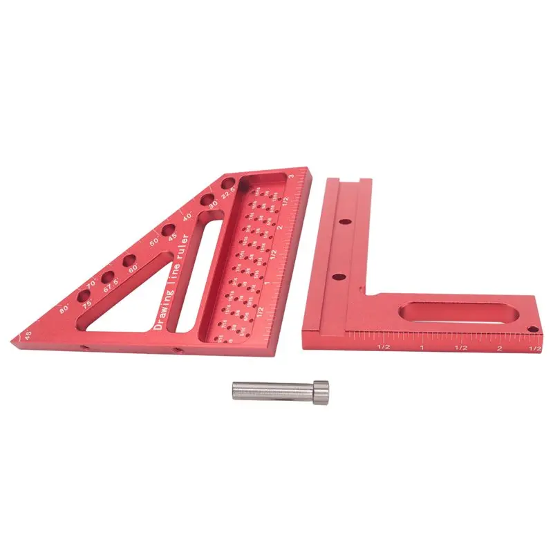 LICE-Woodworking Carpenter Square Hole Scribing Ruler Measuring Ruler With Angle Pin Construction Precision Woodworking Tool
LICE-Woodworking Carpenter Square Hole Scribing Ruler Measuring Ruler With Angle Pin Construction Precision Woodworking Tool