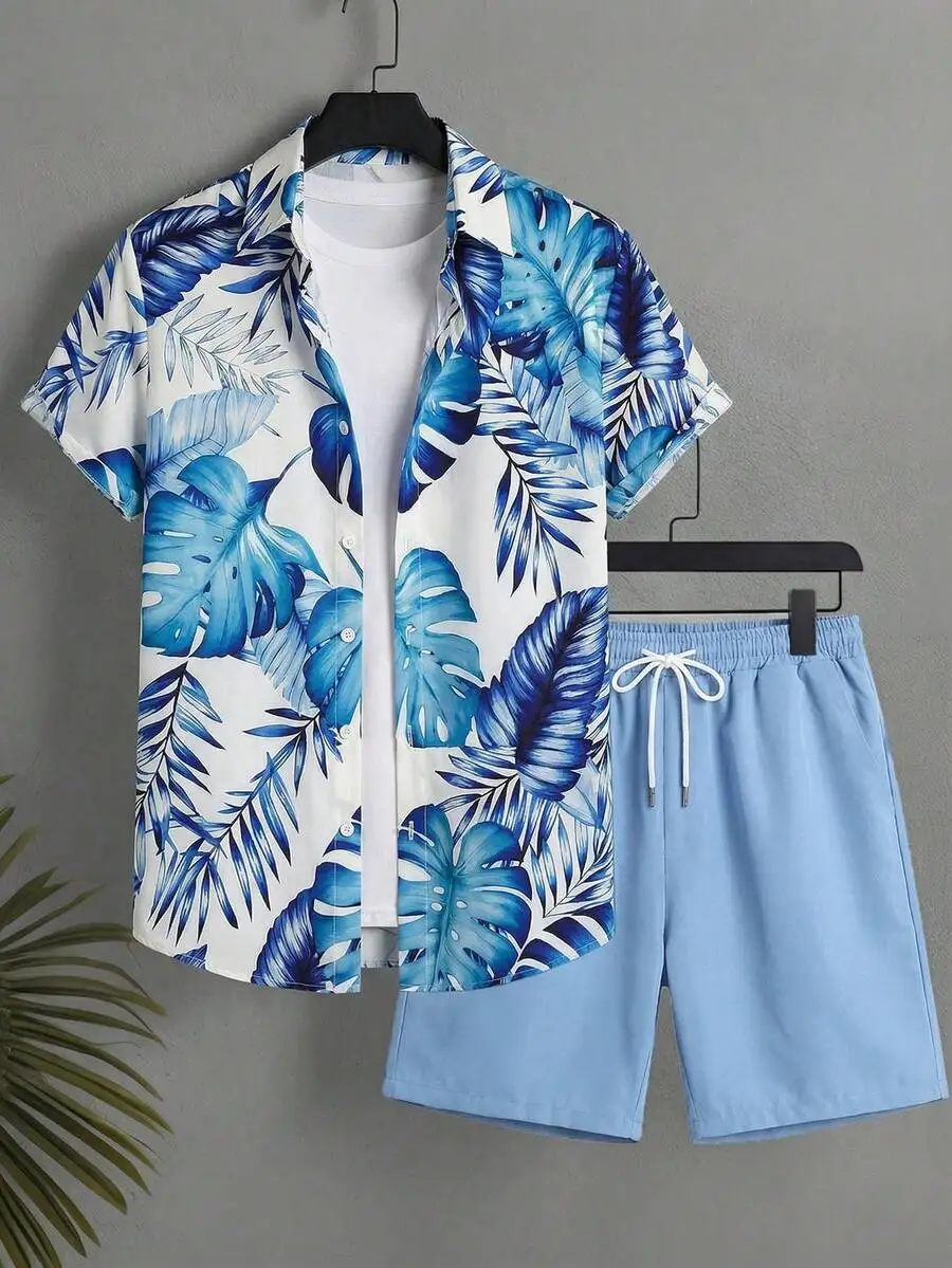 Mens Floral Print Short Sleeve Shirt And Drawstring Waist Shorts Beach Outfit Summer 2 Piece Set
Mens Floral Print Short Sleeve Shirt And Drawstring Waist Shorts Beach Outfit Summer 2 Piece Set