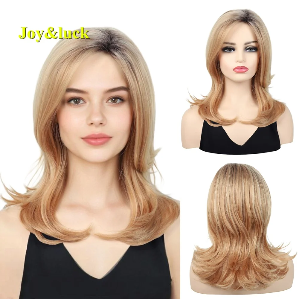 The synthetic golden long wig for women is fashionable and elegant, suitable for daily wear or use at parties
The synthetic golden long wig for women is fashionable and elegant, suitable for daily wear or use at parties