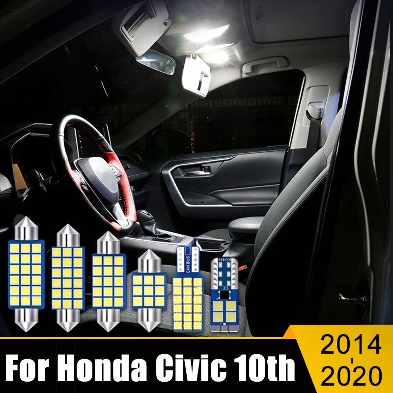 For Honda Civic 10th Gen 2014 2015 2016 2017 2018 2019 2020 4PCS 12V LED Car Dome Reading Lights Trunk Lamps Bulbs Accessories
For Honda Civic 10th Gen 2014 2015 2016 2017 2018 2019 2020 4PCS 12V LED Car Dome Reading Lights Trunk Lamps Bulbs Accessories