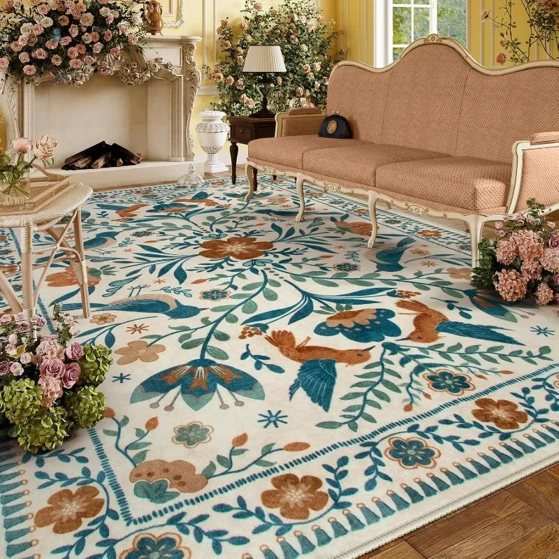 Retro Living Room Carpet Flower Bird Print Bedroom Plush Rugs Large Area Machine Washable Foldable Coffee Table Mats Ковер Tapis
Retro Living Room Carpet Flower Bird Print Bedroom Plush Rugs Large Area Machine Washable Foldable Coffee Table Mats Ковер Tapis