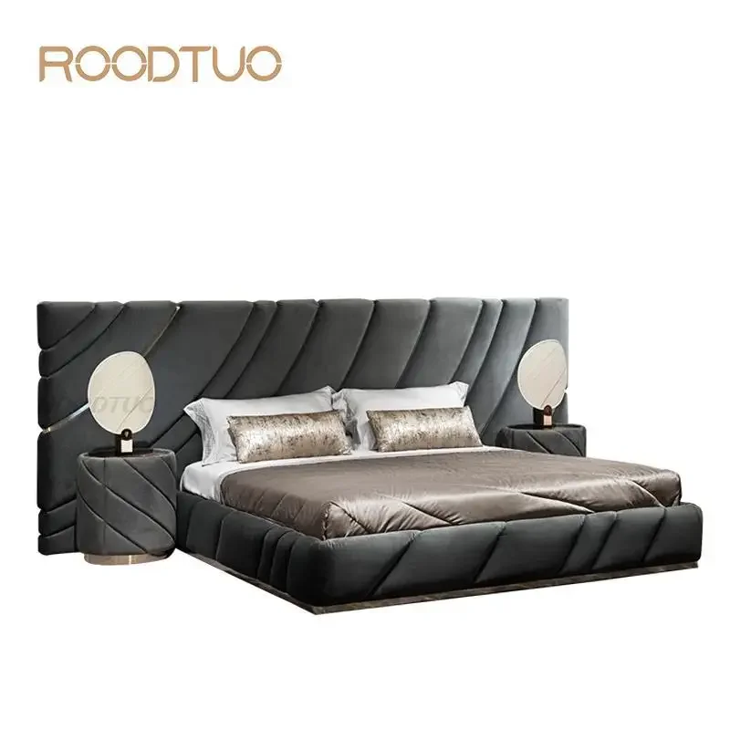High-End Double Bed Modern Bedroom Furniture Set Villa Home Furniture Black King/Queen Size Bed Customizable Bedroom Bed Frame
High-End Double Bed Modern Bedroom Furniture Set Villa Home Furniture Black King/Queen Size Bed Customizable Bedroom Bed Frame