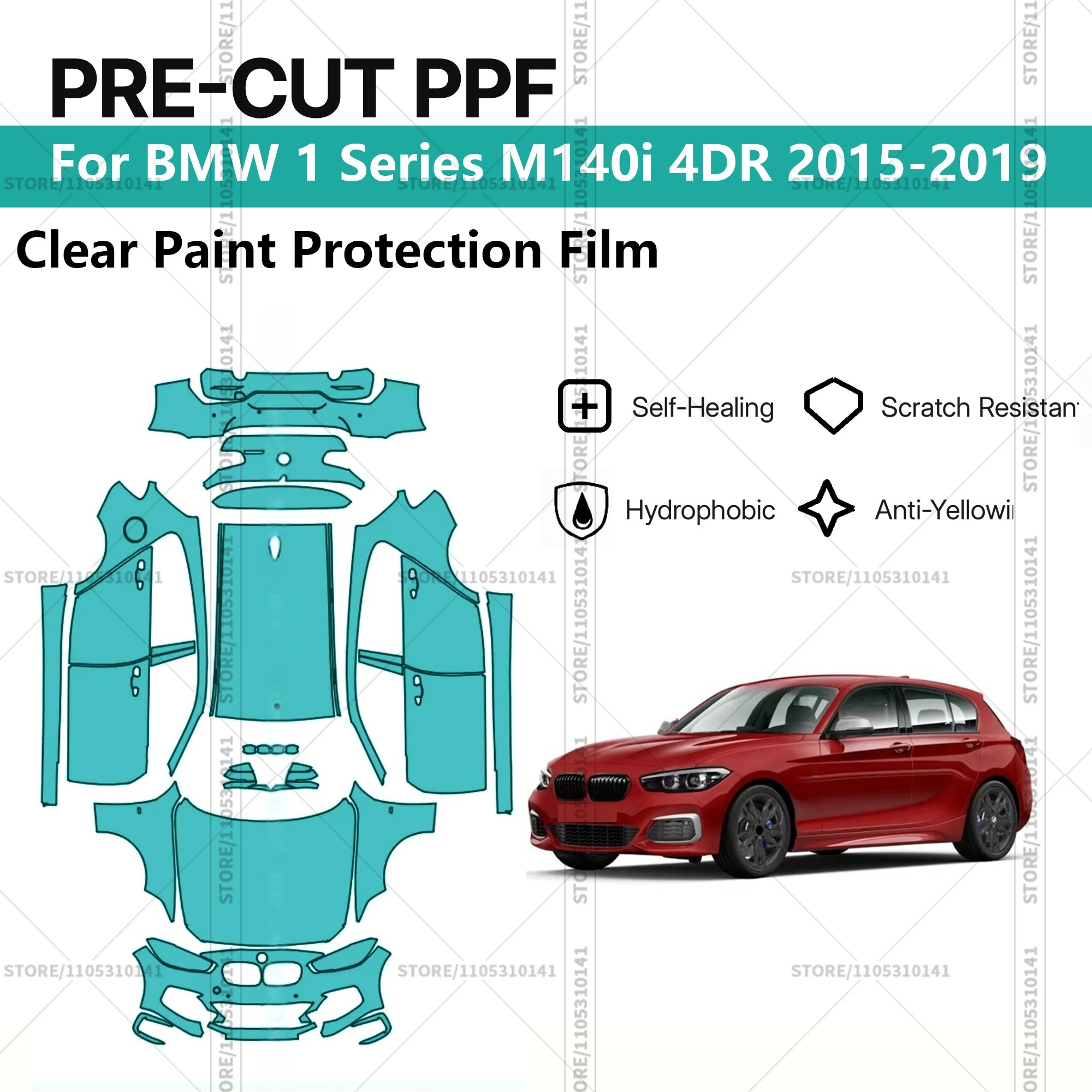 Для BMW 1 серии M140i 4DR 2015-2019: Предварительно вырезанная прозрачная защитная пленка PPF для автомобиля, профессиональная автомобильная пленка PPF
Для BMW 1 серии M140i 4DR 2015-2019: Предварительно вырезанная прозрачная защитная пленка PPF для автомобиля, профессиональная автомобильная пленка PPF