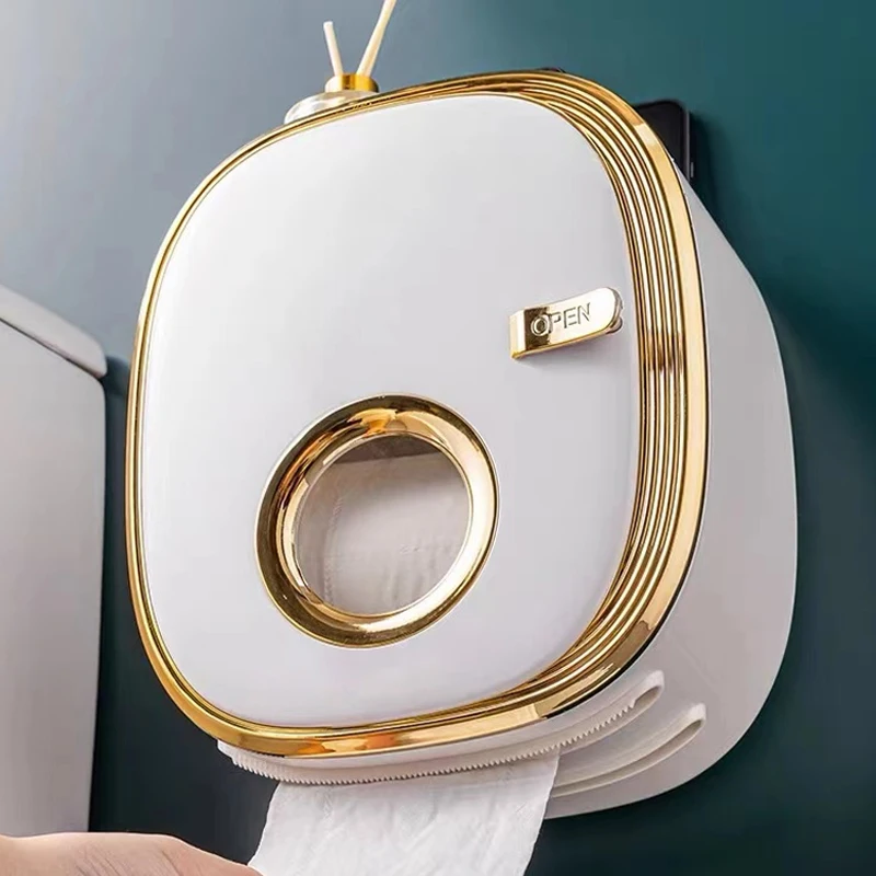 Toilet paper holder wall mounted waterproof roll tissue storage box without punching storage rack double-layer storage rack
Toilet paper holder wall mounted waterproof roll tissue storage box without punching storage rack double-layer storage rack