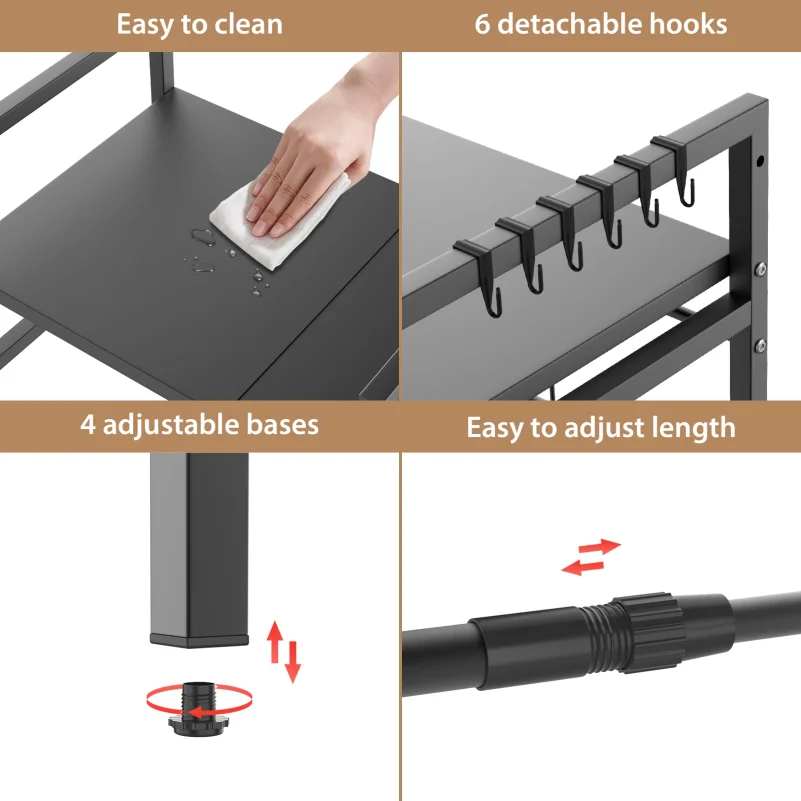 Carbon Steel Thickened Retractable Kitchen Shelf Microwave Rack Oven Rack Rice Cooker Rack Storage Household 2/3 Layer
Carbon Steel Thickened Retractable Kitchen Shelf Microwave Rack Oven Rack Rice Cooker Rack Storage Household 2/3 Layer