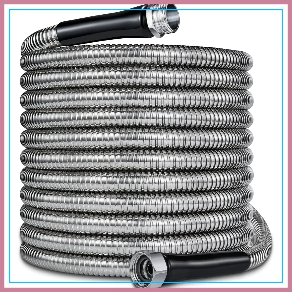 150ft Garden Hose - 2026 New 304 Stainless Steel, 3/4'' Fittings, Lightweight, Durable, Kink-Free, Metal Water Hose for Gardening
150ft Garden Hose - 2026 New 304 Stainless Steel, 3/4'' Fittings, Lightweight, Durable, Kink-Free, Metal Water Hose for Gardening