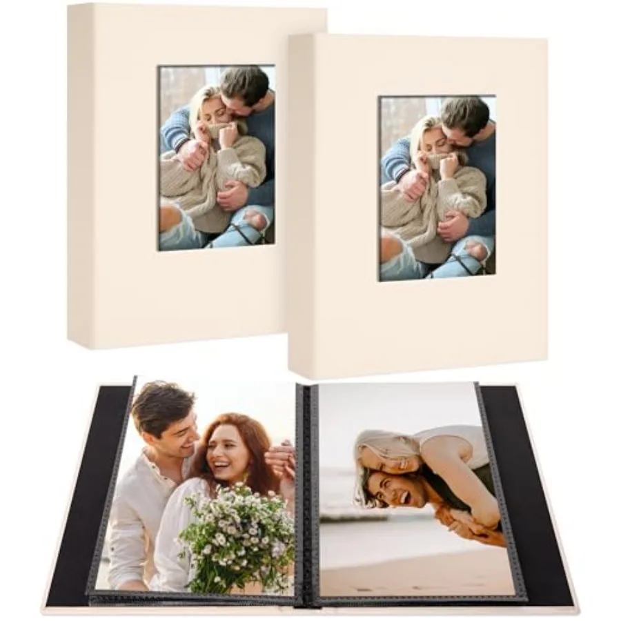 2 Pack Photo Album Holds 24 Pockets with Linen Cover and Customizable Window, Fits 4x6 Photos, Archival Black Pages
2 Pack Photo Album Holds 24 Pockets with Linen Cover and Customizable Window, Fits 4x6 Photos, Archival Black Pages