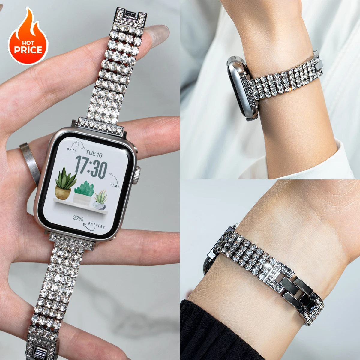 Diamond Strap For Apple Watch 11 10 9 8 7 42mm 46mm 45 41mm Ultra 2 49 Stainless Steel Woman Bracelet Band iwatch SE 6 40mm 44
Diamond Strap For Apple Watch 11 10 9 8 7 42mm 46mm 45 41mm Ultra 2 49 Stainless Steel Woman Bracelet Band iwatch SE 6 40mm 44